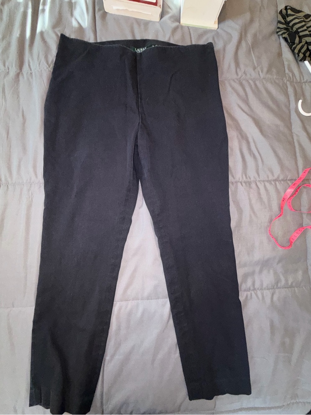Lauren Ralph Lauren Black Stretch Side Zip Straight Leg Pants Size 10
